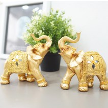 황금코끼리2P세트(소)/코끼리인형/코끼리장식품
