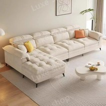 코너형쇼파 카우치 매장용 패브릭 거실 라운드, 나노천+실크코튼시트30%, 시니어+첩 소파 356CM