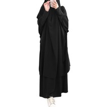 여성 2 조각 무슬림기도 드레스 긴 소매 히잡 스카프 khimar and skirt set 이슬람 아바야 전장 정장 라마단 아이드 카프탄 로브