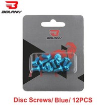 디스크로터 튜닝 브레이크 캘리퍼 패드 Bolany 12Pcs 자전거 브레이크 디스크 나사 볼트 로터 교체 사이클, 05 Blue 12pcs
