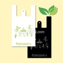 친환경 비닐봉투/ 친환경 손잡이 봉투/ 친환경 쇼핑백 (백색/흑색) (5L 9L 14L. 19.5L 26.5L) (300매/200매), 흑색, 1) 5L (300매)