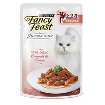 퓨리나 팬시피스트 인스퍼레이션 고양이 파우치, 소고기 + 애호박 + 토마토, 70g, 12개