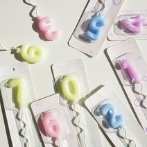 파스텔 벌룬 숫자 케이크 초 [특이한 예쁜 생일 파티 케익초 데코 캔들 축하 촛불 초], 2, 2