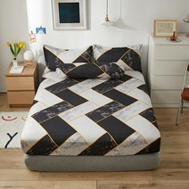 라지킹침대 Anti- Mite 침구 침대에서 탄성 밴드 매트리스 커버 더블 침대 장착 시트 퀸 킹 사이즈, Pillowcase 48x74cmx2, [15] 15