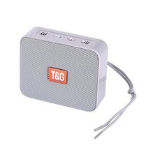 원래 브랜드 TG166 스피커 휴대용 블루투스 무선 사운드 바 야외 HIFI 서브 우퍼 지원 카드 FM 라디오 Aux, Silver