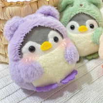 PKTOYS 귀여운 햄스터 펭귄 가방 펜던트 자동차 열쇠고리 귀여운 봉제 인형 모던라인 키링, 보라색