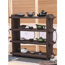 다도그릇장 컵진열장 도자기장 엔틱 원목 정리 엔틱, 60 X 20 X 54cm 레이어간격 14cm
