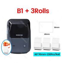 님봇 qr코드프린터 휴대용 라벨 셀프 스티커제작 niimbot b1 추가 3 롤 공식 열 스티커 라벨 tramsparents b21 b203보다 저렴한 백서 롤 20 50mm, 3롤 40x30mm 추가