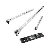 듀라텍 플렉스 핸들 브레이커 바 3종세트 14인치 38인치 12인치 드라이브 고내구성 180° 회전 가능 헤드 스프링식 디텐트 볼 튼튼한 합금 스틸 토크렌치 자동차수리용