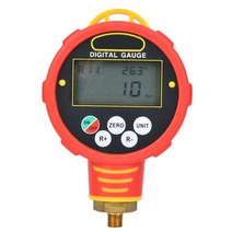 매니폴드 게이지 에어컨 1/8in NPT 낮은/ 디지털 매니 폴드 냉동 압력 테스터 WK-688H/ R32 100Bar/10Mpa 진공 미터, [01] 빨간