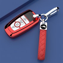 DFMEI 적용 가능한 머스탱 키 커버 21 Ford Mustangmach-e 쉘 자동차 내부 수정, 빨간색 [단일 쉘+램스킨 버클]