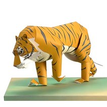 페이퍼크래프트 헌팅트로피 대형 종이접기 3D 종이크래프트 종이 인형 취미 아트 종이공예 만들기 핫신상siberian tiger origami art mini 3d 접힌 모델, qd-270