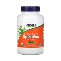 Now Foods 나우푸드 오가닉 스피루리나 500mg 500정 타블렛 슈퍼 그린 퓨어
