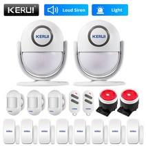 무선초인종 무선차임벨 도어벨 KERUI P6 가정 차고 보안 경보 도난 방지 스마트 모션 PIR 문 및 창문 무선, 12.KIT12