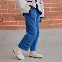 꼼마제이 리본일자데님