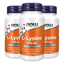 Now Foods L-라이신 500mg 캡슐, 100개입, 3개