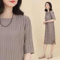 애비뉴투지 엄마옷 물결 플리츠 여성 여름 반팔 롱 원피스 O02114 50대 60대 중년여성