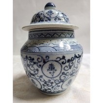 단초마을 청화백자 차단지 높이16cm 무게526g