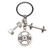 헬스 덤벨 원판 열쇠고리 키링 키홀더, 3번-케틀벨+원판+덤벨+실버바set