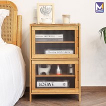 M컴퍼니 침대협탁 원목 거실 소파 침대 옆 협탁 미니 수납장 엔틱협탁 [40x31x67] 우드 줄리아 2단 침실 사이드 테이블 선반 서랍장 [N-RL76-400J], 내추럴 우드