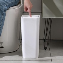 원터치 냄새차단 긴사각 슬림 틈새 심플 쓰레기통 원룸 어린이집 미용실 고시원 세탁소 옷가게, 1개, 원터치투톤쓰레기통XHL-4138(8리터 베이지)