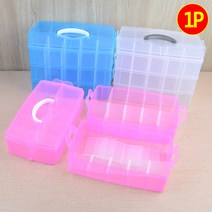 화장품정리대 휴대용 3단 다용도 멀티박스 대형 소품정리함, 블루, 본상품선택
