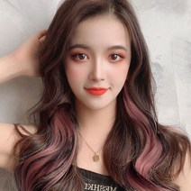 루즈루나 옴브레 웨이브 컬러피스 43cm 롱헤어 연예인머리스타일 브릿지 붙임머리 피스 부분가발 헤어피스 4피스 1세트, 브라운