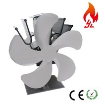 히텁팬 히터팬 캠핑용 열로 작동하고 효율적으로 열을 분배하는 친환경 미니 벽난로 팬 5 엽 가정용 저소, 03 Silver 5 Blade