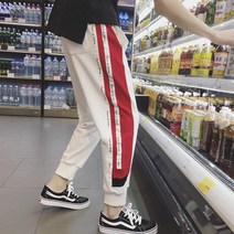 가바바 남성 트레이닝바지 인상적인 레드 옆라인 G10120