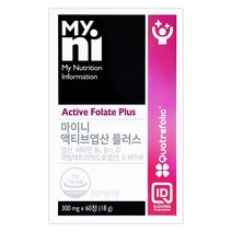마이니 액티브엽산 플러스 비타민D 비타민B6 비타민B12 활성형엽산 메틸테트라히드로엽산 건강증진, 1, 300mg/60정