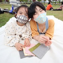 호탱감탱 필터교체형 유아 아동 어린이 린넨 인견 면 마스크 초등학생 유치원생 마스크