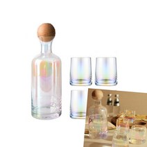 이지리치 홀로그램 유리 카페 물병 컵 세트 카페유리물병 물병컵세트, 단일
