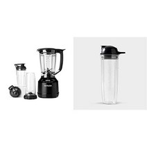 뉴트리불렛 NBF50520 터치 콤보 블렌더 64oz 블랙 32oz 컵 테이크아웃 뚜껑 포함 투명/블랙