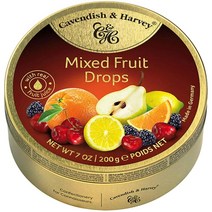 CavendishHarvey 카벤디쉬하베 믹스 후르츠 드롭스 올과일 캔디 사탕 200g 1팩, 1개