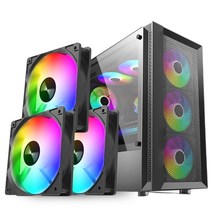 PC 케이스 120mm 팬 3 핀 빅 4 RGB 다채로운 램프 라디에이터 쿨러 음소거, 01 1500RPM_01 RGB_01 1PCS