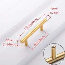 50mm500mm 스테인레스 스틸 주방 문 캐비닛 T 바 손잡이 당김 가구 찬장 서랍, CHINA, Gold 76mm