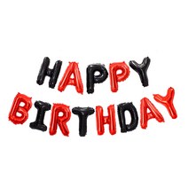 고백하는날 생일은박풍선 해피벌스데이 컨페티풍선 별풍선 세트, 1세트, 14.블랙&레드생일은박풍선