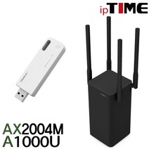ipTIME 유무선 공유기, 블랙, AX2004M+A1000U(무선랜카드)