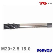 Foryou26962 와이지원 롱스파이럴탭 1개 탭 초경 절삭 공작 기계 다이스 태핑머신, 1