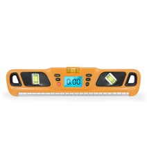 레이저자 레이져줄자 레이저수평자 거리측정기 디지털 각도기 각도 경사계 전자 360도 자석 각도 기울기 테스트 눈금자 230mm, 노란색