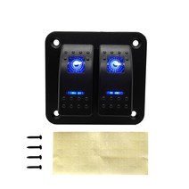 2 4 6 갱단 듀얼 LED 해양 보트 로커 스위치 패널 트럭 자동차 라이터 소켓 회로 차단기, 6 gang Blue LED