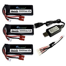 2s RC Lipo 배터리 7.4v 3000mAh 및 USB 충전기 Syma X8C X8W X8G X8 X8HC X8HG X8HW HQ899 T70CW 쿼드콥터 예비 부품, [08] 파란