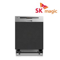 [세제/린스 증정] SK매직 빌트인 12인용 식기 세척기 건조기 DWA7303B / 무광 매트 패널 색상, 매트 펄 블랙