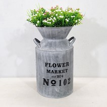한소픈 플라워 NO 102 양수 우유통 양철통 1개 꽃병 정원 가든 소품