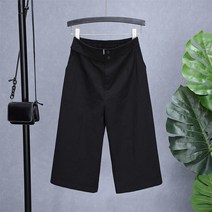 [Kingfishe]여성 여름 빅사이즈 통바지 캐주얼 7부 와이드 팬츠 TuE729FEI729KTK08