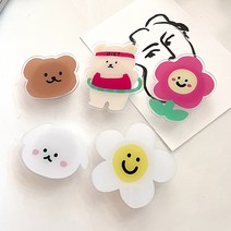 자체제작 아크릴 그립톡 스마트톡 휴대폰 거치대, 7.레드리본곰댕