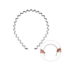 얇은 와이어 헤어밴드 철사 물결 머리띠 스프링 웨이브 남자 여자