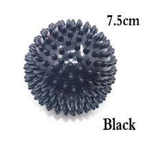 7.5/9cm PVC 뾰족한 마사지 공 롤러 내구성 요가 휘트니스 볼 근육 긴장 근막 트리거 포인트 손 발 긴장 운동 공, 블랙 7.5cm, 1개