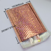 TailStar 안전봉투 50PCS 홀로그램 금속 버블 메일러 글 래 머 실버 음영 호 일 쿠션 웨딩 가방 패딩 봉투, [05] Laser Gold15x20cm