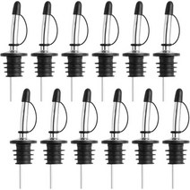 VIGOR PATH 12Pack Premium Stainless Steel Classic Tape레드 Spout Bottle Pourers with Rubber Dust Caps, Pack of 12